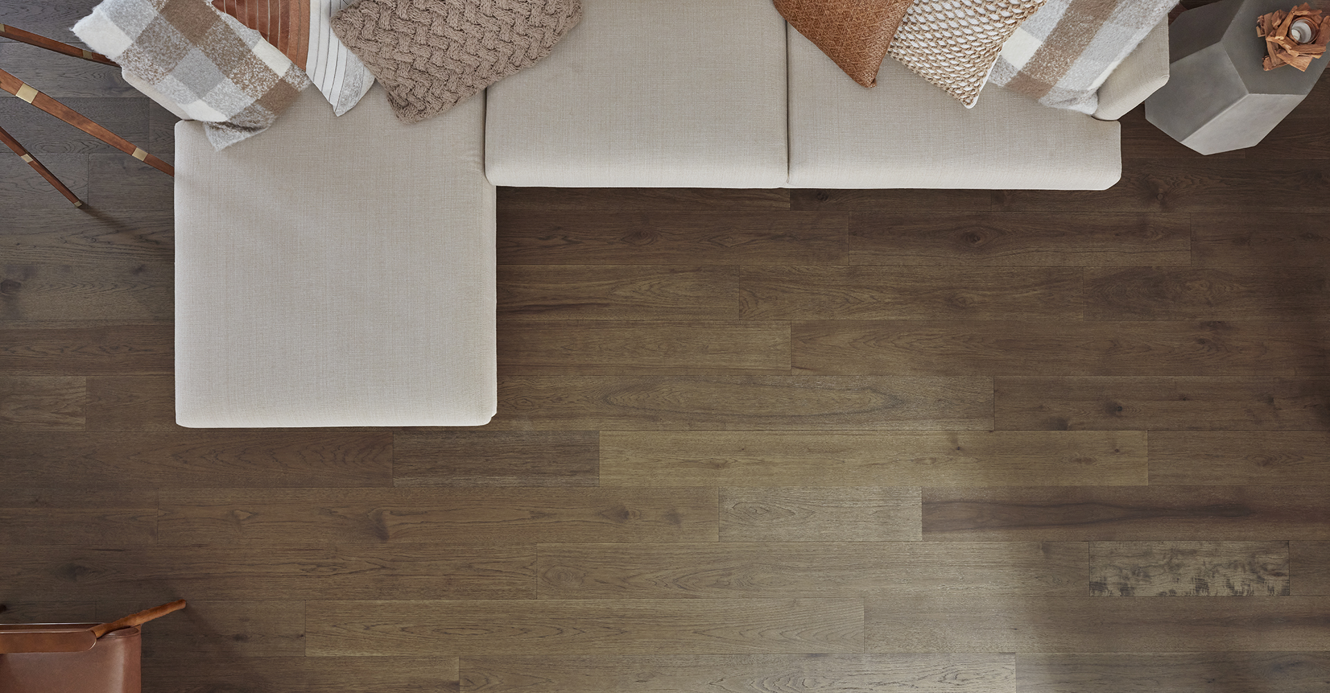 Top down view of hard surface flooring