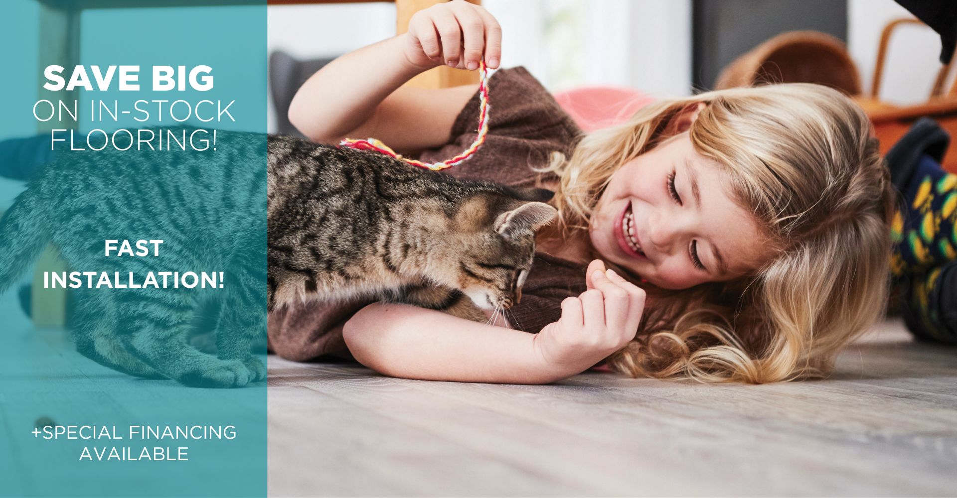 kids playing on newly installed Carpet One vinyl flooring in playroom