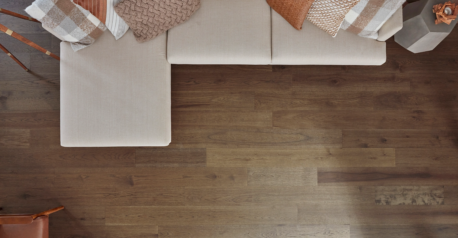 Top down view of hard surface flooring