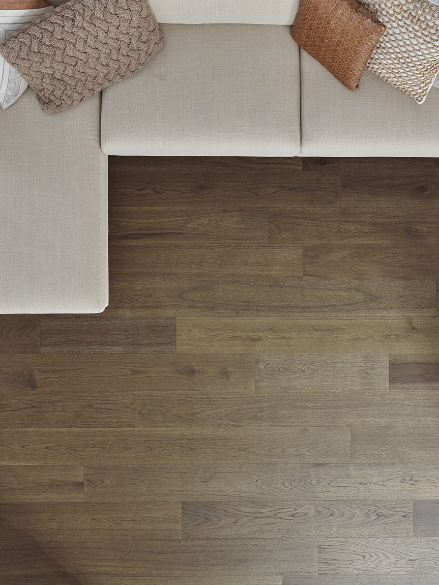 Top down view of hard surface flooring